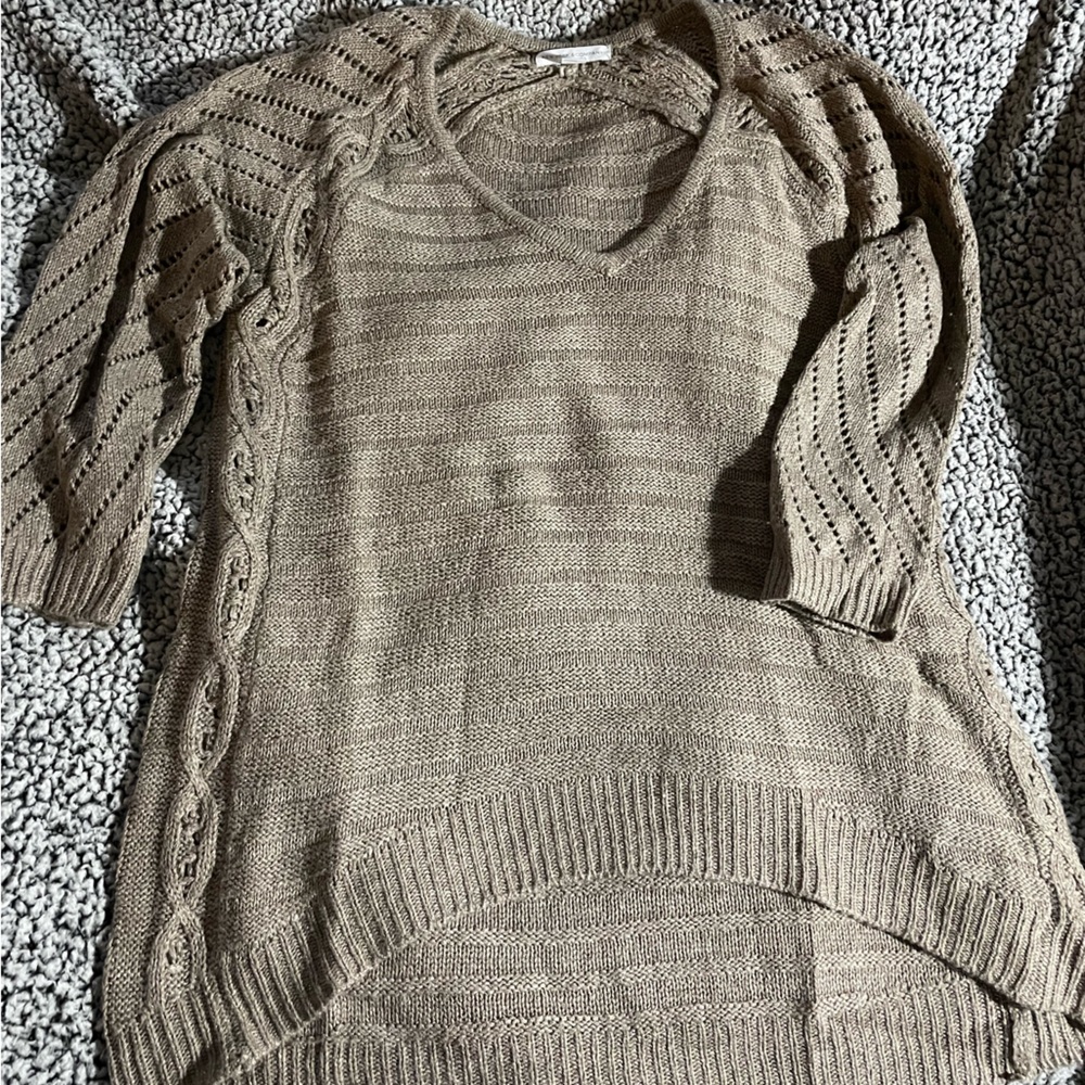 New York & Company Taupe Textured Sweater